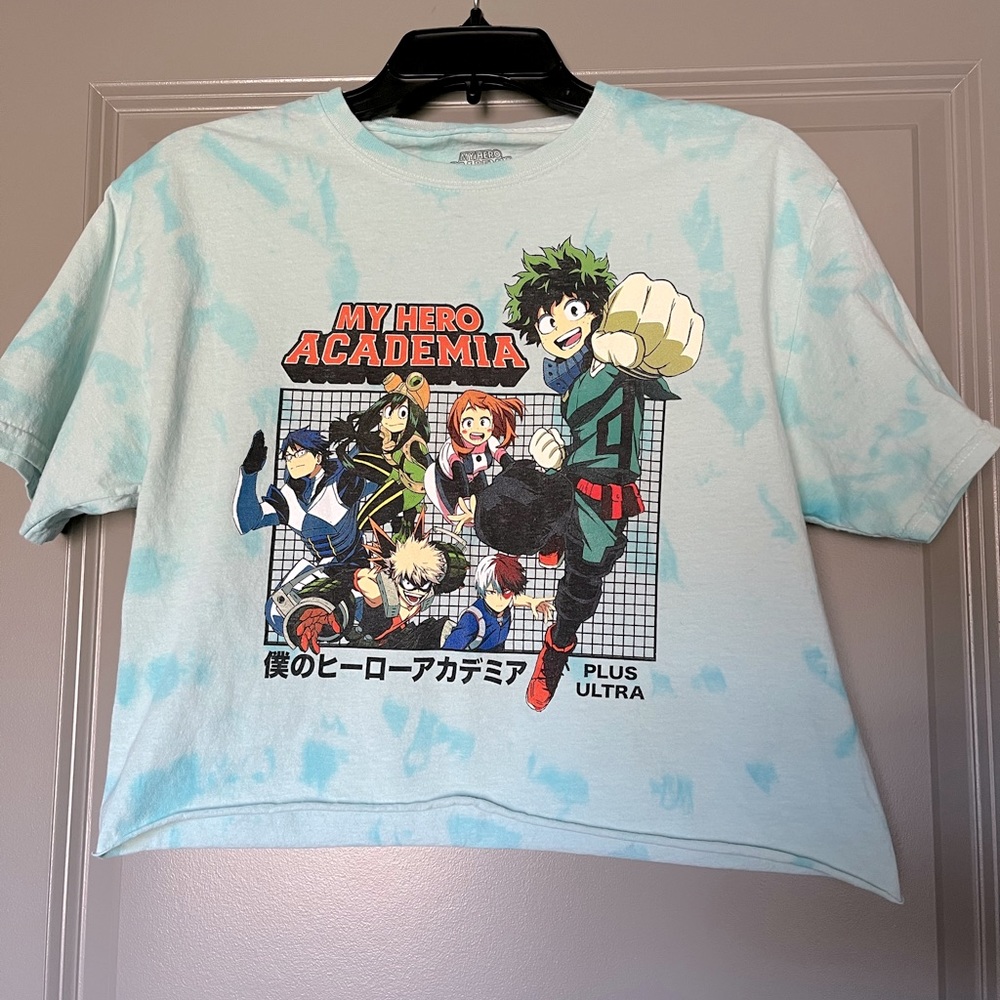 My Hero Academia anime cropped t shirt teal women’s medium